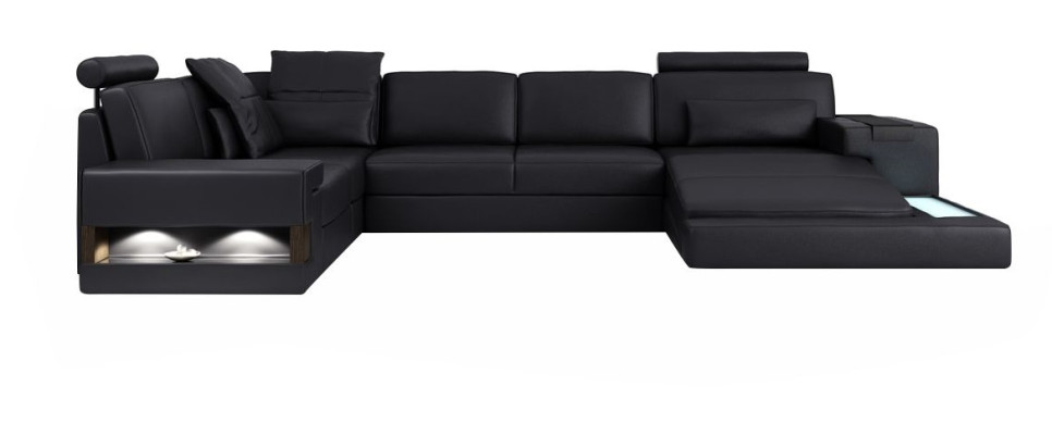 Ecksofa U-Form Couch Design Polster Textil Neu Wohnlandschaft Bettfunktion Stoff
