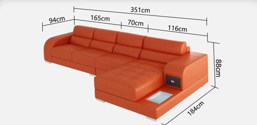 Ledersofa Sofa Couch Wohnlandschaft Eck Modern Ecksofa Design Garnitur