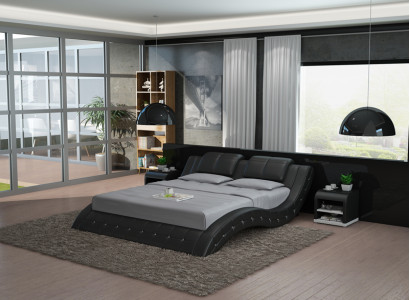 Wasserbett Doppel Bett Betten Komplett Lederbett Polsterbett Wasser LB8824B