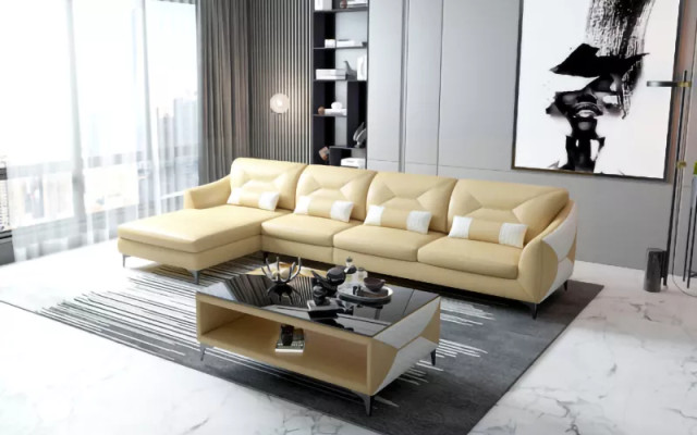 Ecksofa Polster Ecksofa LForm Modernes Couchtisch Sofa Wohnlandschaft 2tlg. Neu