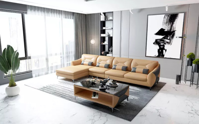Ecksofa Polster Ecksofa LForm Modernes Couchtisch Sofa Wohnlandschaft 2tlg. Neu
