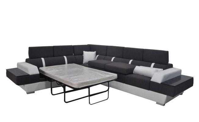 Couchgarnitur Modernes Sofa Ecke Sitzecke Leder Couch Polster Wohnlandschaft USB