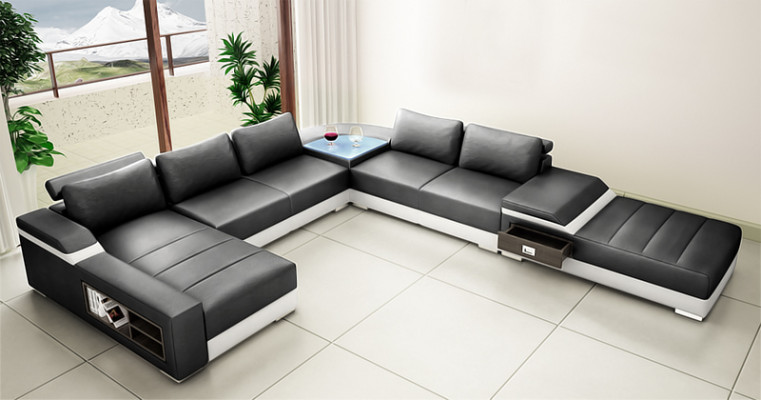 Designer-Komfort U-Form Ecksofa mit Hervorragender Polsterung