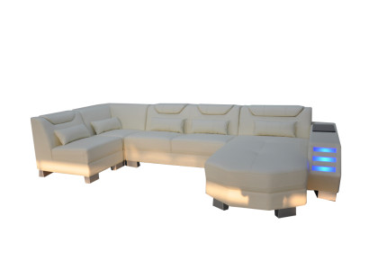 Designer Couch Eck Leder Polster Ecke Sofa Polster Landschaft Zimmer Leder Sitz
