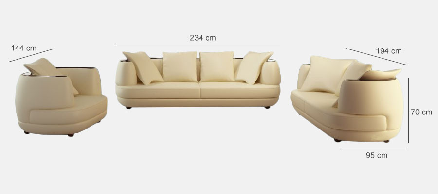 Sofagarnitur mit USB Luxus Designer Couch Polster 3+2+1 Leder Sofa Sitz Grau Neu