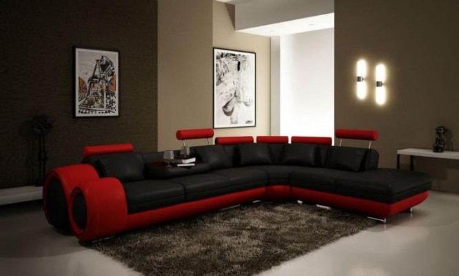 LEDERSOFA mit USB LEDERCOUCH GARNITUR SOFA COUCH WOHNLANDSCHAFT Berlin V NEU