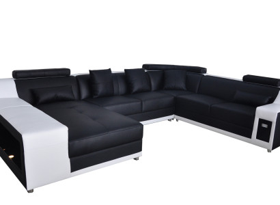 Wohn Couch Leder Landschaft Sofa Polster Garnitur Eck Sofas Sitz Garnituren Neu