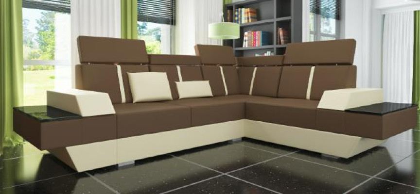 Polster Couch Sofa mit USB,Eckcouch Ledercouch Designer Ledersofa Wohnlandschaft