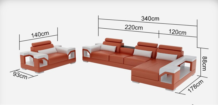 Ledersofa Wohnlandschaft Ecksofa Sessel Couch Garnitur Design Modern Sofa + USB
