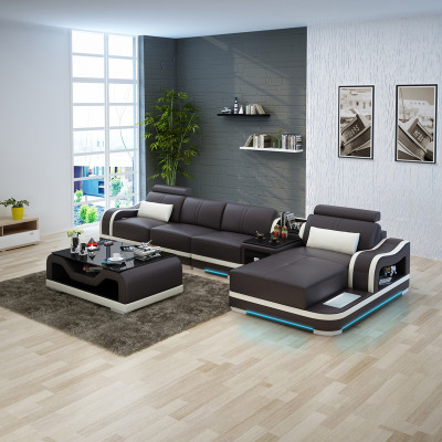 Luxuriöses Leder Ecksofa L-Form Moderner Charme für Ihr Wohnzimmer
