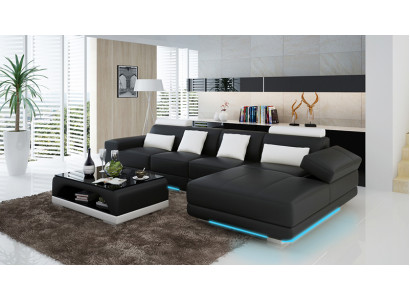 Ledersofa Couch Wohnlandschaft Modern Sofa Eck Ecksofa Design Garnitur