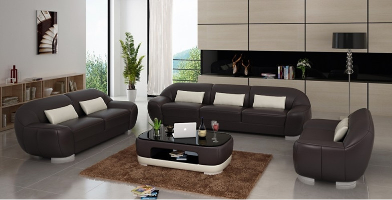 Sofagarnitur 3+2+1 Couch Polster Sitz Leder Garnitur Designer Set Neu Homberg W