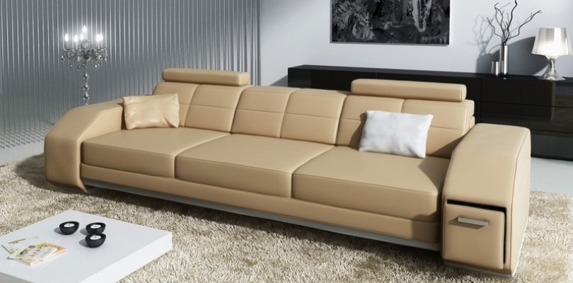 Sofagarnitur mit USB Sofa Couch Polster Sitz Garnitur 3+2+1 Wohnlandschaft Leder