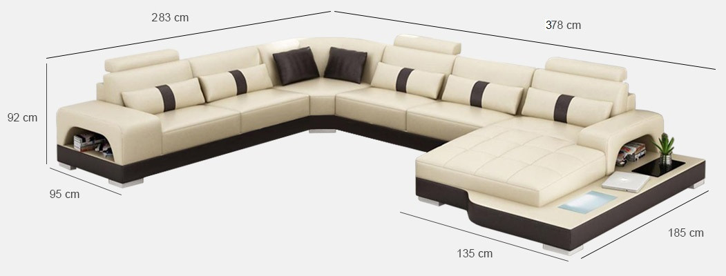 Leder U Form Wohnlandschaft Couch Big XXL Sofa Polster Ecke Garnitur Eck SendenS