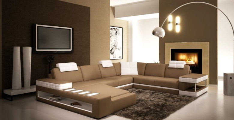 Ledersofa Ecksofa Eckcouch Polster Sitz Ecke Garnitur Wohnlandschaft