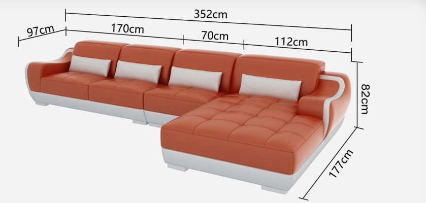 Ledersofa Sofa Couch Wohnlandschaft Eck Ecksofa Modern Design Garnitur