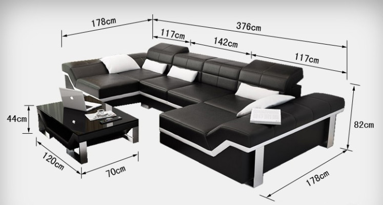 Ledersofa Sofa Couch Wohnlandschaft Ecksofa Garnitur Design Modern Sofa K5007C