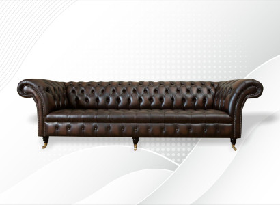 xxl Big Sofa Couch Chesterfield 265cm Deko Polster Sofas 4 Sitzer Leder