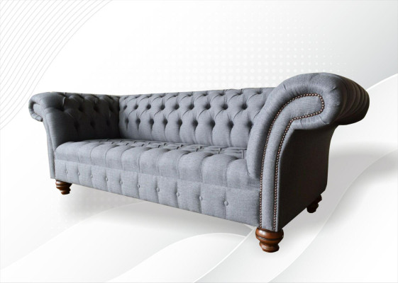Dreisitzer Couch Polster Design Sofa 3er Sitz Sofas Zimmer Grau