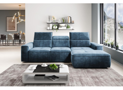 Multifunktion Ecksofa Grau L Form Sofa Couch Design Couch Polster Textil Modern
