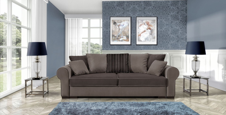 Sofa Schlafsofa Designer 3 Sitzer Sofa mit Bettfunktion + Bettkasten Couch NEU