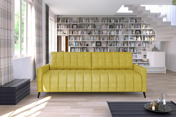 Dreisitzer Couch Polster Design Sofa Moderne 3er Sitz Sofas Zimmer Möbel Gelb