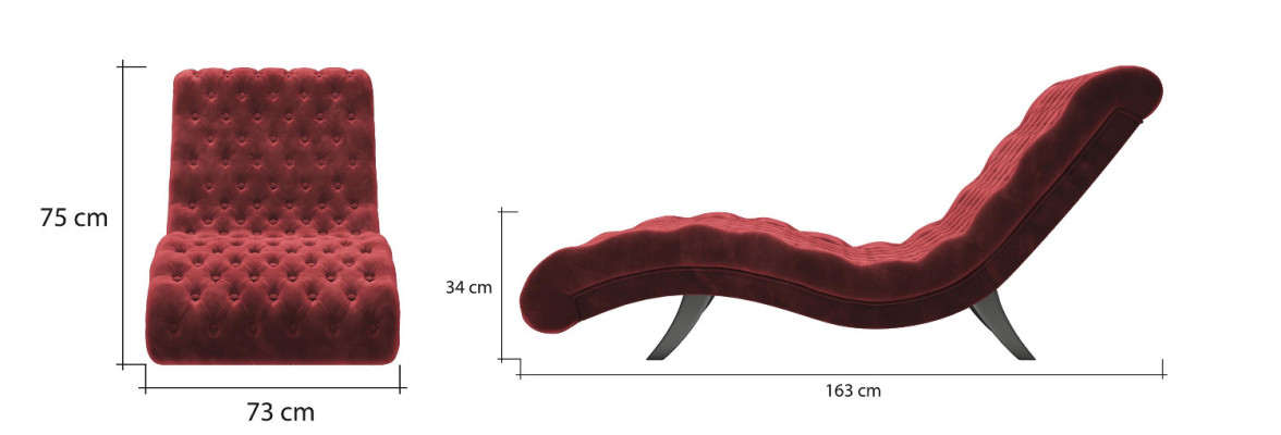 Loungesofa Chesterfield Couch Sofa Liege Holz Metall Chaiselongue Relaxliege 
