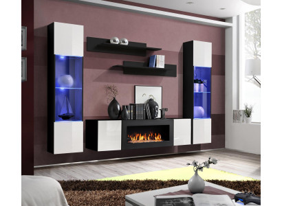 Luxus Wohnwand Wohnzimmer Modern Designer Hänge Vitrine Sideboard Einrichtung