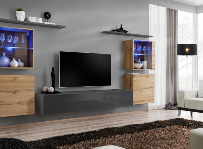 Wohnzimmermöbel Set Designer Hochglanz Wohnwand Wohnzimmer Sideboard Komplett