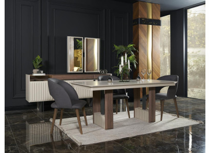 Garnitur Holz Möbel Sets Essgruppe Esszimmer Garnitur 4x Stuhl Set Stühle Neu