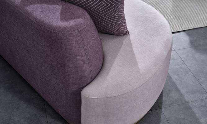 Wohnlandschaft Sofagarnitur Große Rosa Stoffsofas Modern Set 5tlg Sofa