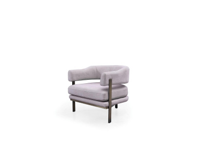 Sessel Einsitzer Stoff Wohnzimmer Modern Grau Polster Sitzer Sitz