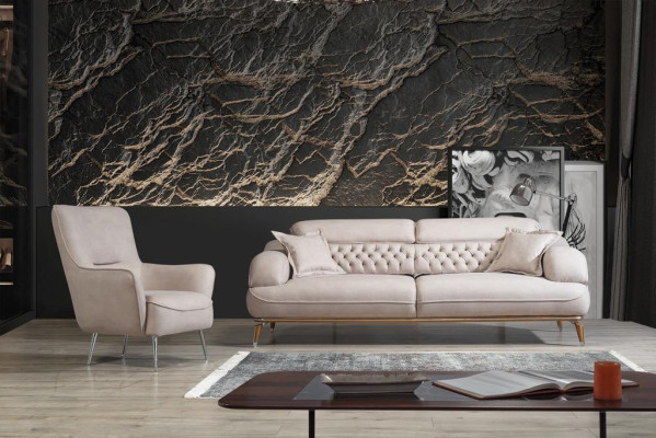 Modern Wohnzimmer Komplett 2x Dreisitzer Sofa Designer Sessel Einrichtung