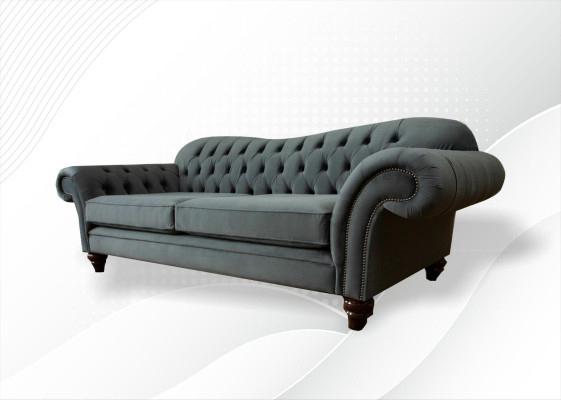 XXL Chesterfield Sofa 4 Sitzer Couch Polster Sitz Garnitur Leder Textil