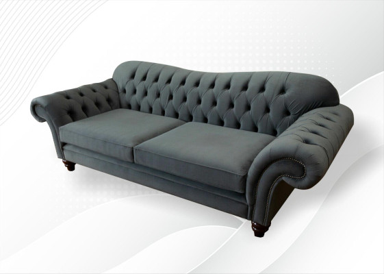 XXL Chesterfield Sofa 4 Sitzer Couch Polster Sitz Garnitur Leder Textil