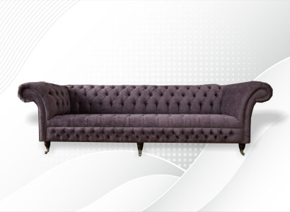 xxl Big Sofa Couch Chesterfield 265cm Polster Sofas 4 Sitzer Leder