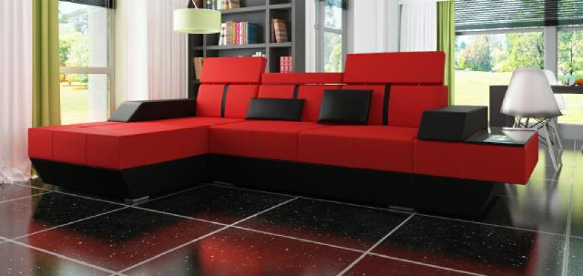 Ledersofa mit USB Sofa Ecksofa Eckcouch Ledercouch Polster Ecke Massanfertigung