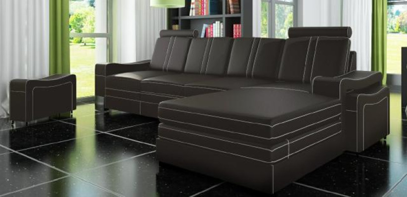 LEDERSOFA WOHNLANDSCHAFT ECKSOFA NEU GARNITUR SOFA XXL LEDERCOUCH mit USB FRANCO