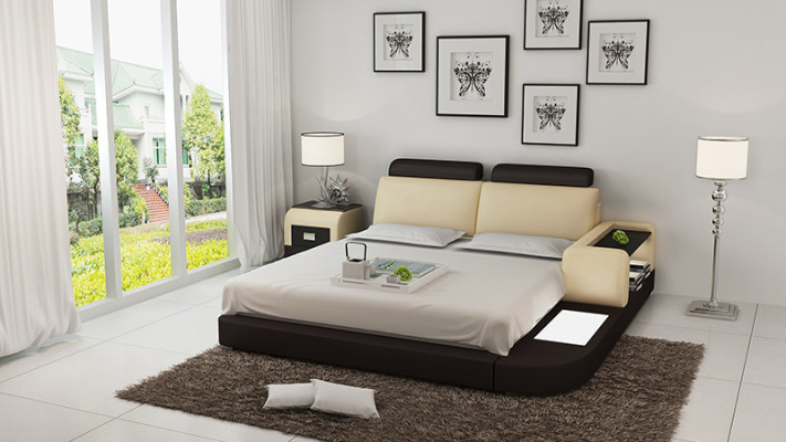 Bett mit USB Polsterbett Luxusbett Doppelbett Ehebett Betten 140/160/180 cm