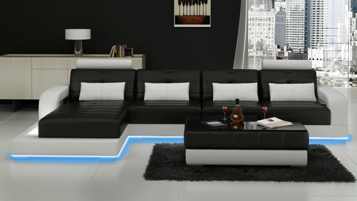 LEDERSOFA SOFA ECKCOUCH ECKSOFA SOFAGARNITUR DESIGNER COUCH WOHNLANDSCHAFT Sofas