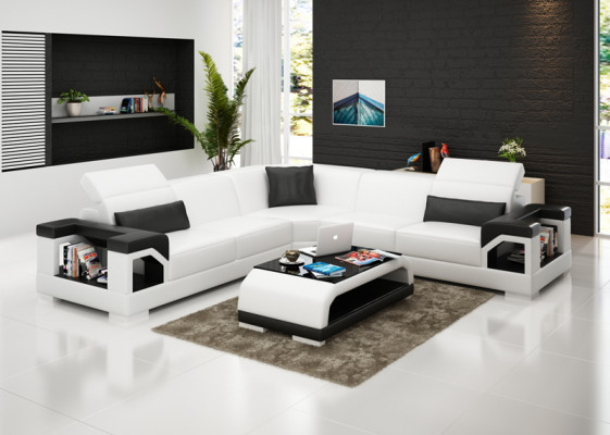 Ledersofa Sofa Couch Wohnlandschaft Modern Eck Ecksofa Garnitur Design