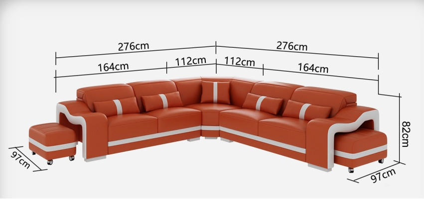 Ledersofa Couch Wohnlandschaft Ecksofa Sofa Eck Modern Design Garnitur