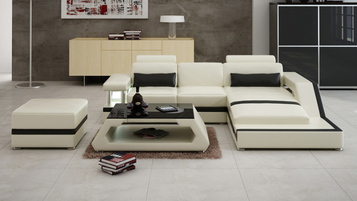 Ledersofa Modern Couch Wohnlandschaft Eck Dekor Ecksofa Design Garnitur