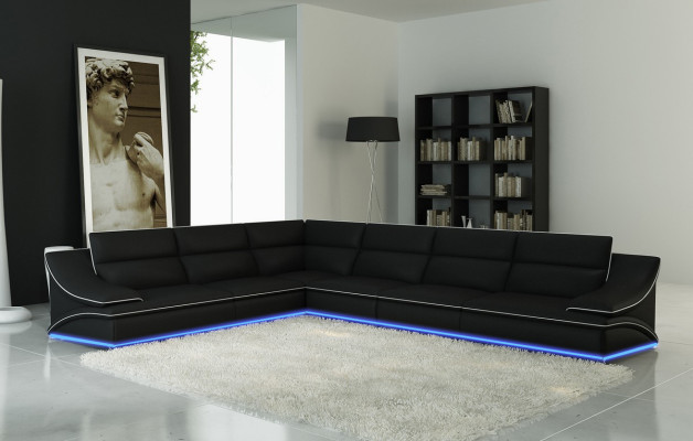 Ledersofa Couch Wohnlandschaft Ecksofa Eck Sofa Garnitur Design Modern