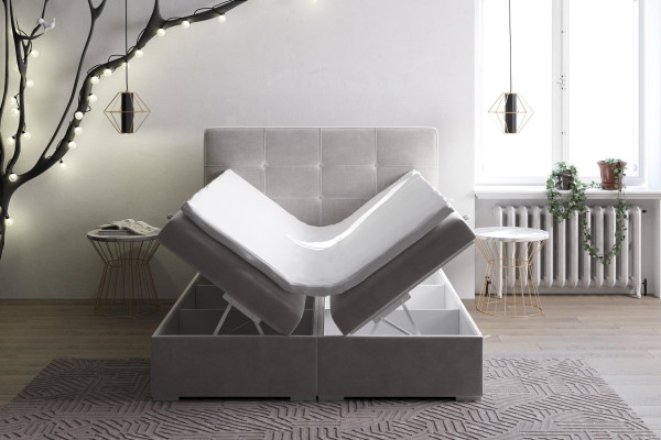 Boxspring Bett Hotel Doppel Samt Textil Luxus Betten Polster Bettkasten Funktion