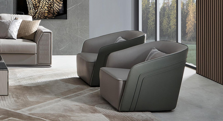 Sessel Club Lounge Lehn Stuhl Polster Sofa 1 Sitzer Fernseh Samt Leder