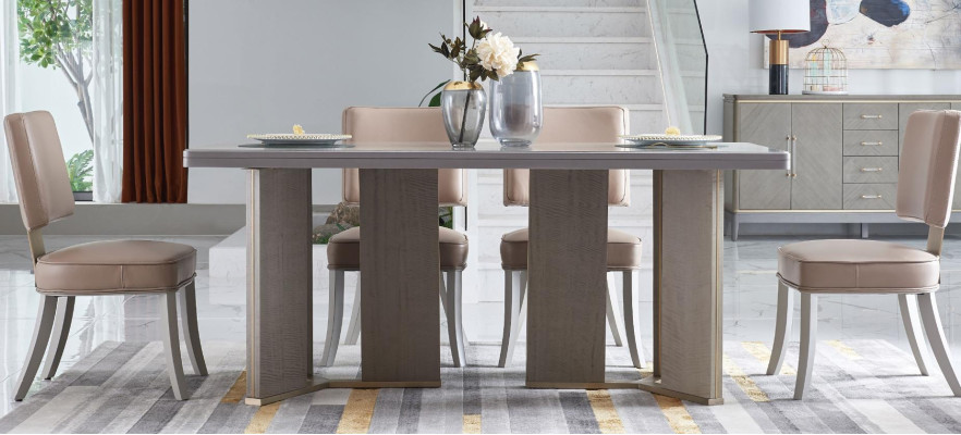 Designer Möbel Holz Tisch Sitz Ess Zimmer 6x Stühle 7tlg. Set Garnitur Neu