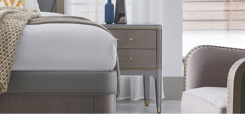 Bett 2x Nachttisch 3 tlg. Schlafzimmer Set Design Modern Luxus Gruppe