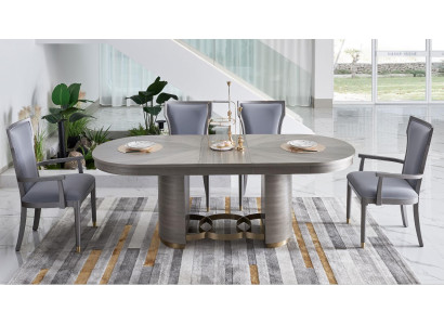Design Esstisch Holz Stein Tisch Moderne Esstische Möbel 221x95 Tische