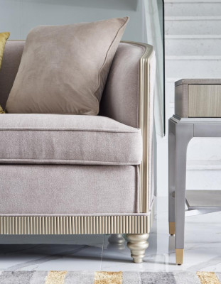 Wohnzimmer Luxus Sessel Hotel Polster Deko Moderne Einsitzer Designer Grau